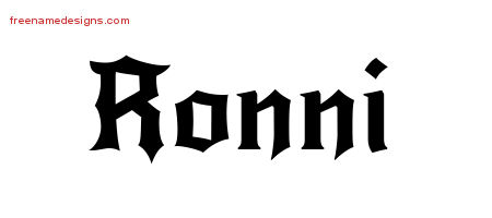 Gothic Name Tattoo Designs Ronni Free Graphic