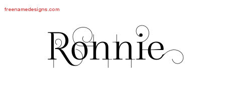Decorated Name Tattoo Designs Ronnie Free Lettering