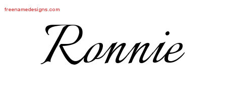 Calligraphic Name Tattoo Designs Ronnie Free Graphic