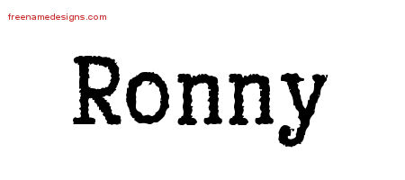 Typewriter Name Tattoo Designs Ronny Free Printout