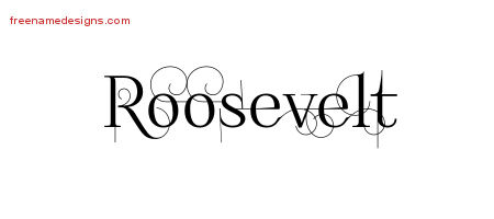 Decorated Name Tattoo Designs Roosevelt Free Lettering