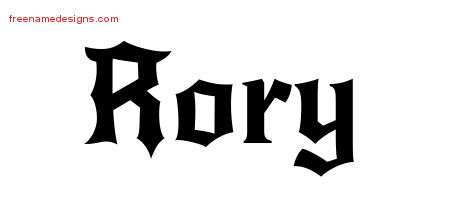 Gothic Name Tattoo Designs Rory Free Graphic