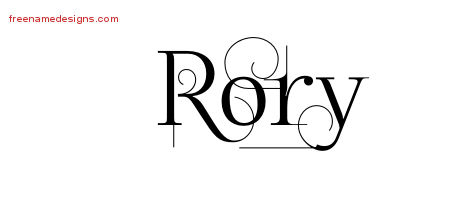 Decorated Name Tattoo Designs Rory Free Lettering