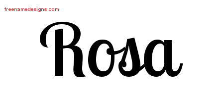 Handwritten Name Tattoo Designs Rosa Free Download