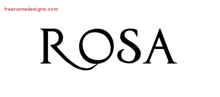 Regal Victorian Name Tattoo Designs Rosa Graphic Download