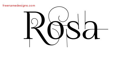 Decorated Name Tattoo Designs Rosa Free