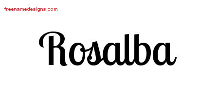 Handwritten Name Tattoo Designs Rosalba Free Download
