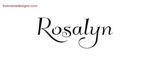 Elegant Name Tattoo Designs Rosalyn Free Graphic