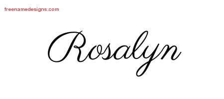 Classic Name Tattoo Designs Rosalyn Graphic Download