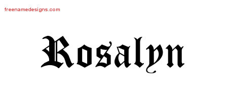 Blackletter Name Tattoo Designs Rosalyn Graphic Download