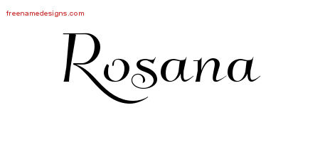 Elegant Name Tattoo Designs Rosana Free Graphic