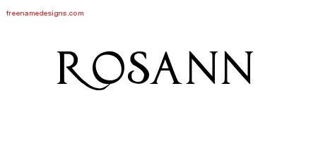Regal Victorian Name Tattoo Designs Rosann Graphic Download