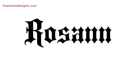 Old English Name Tattoo Designs Rosann Free