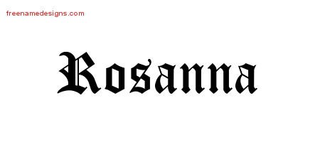 Blackletter Name Tattoo Designs Rosanna Graphic Download