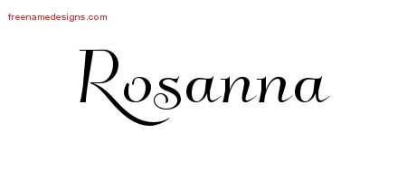 Elegant Name Tattoo Designs Rosanna Free Graphic