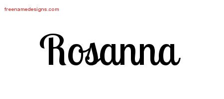 Handwritten Name Tattoo Designs Rosanna Free Download