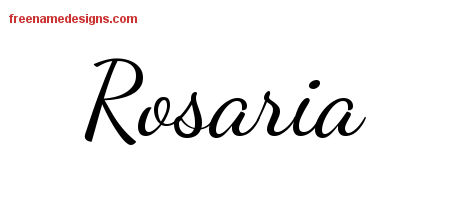 Lively Script Name Tattoo Designs Rosaria Free Printout
