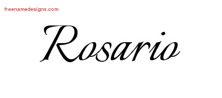 Calligraphic Name Tattoo Designs Rosario Free Graphic
