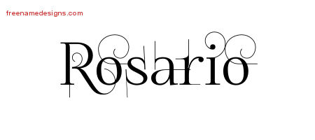 Decorated Name Tattoo Designs Rosario Free Lettering