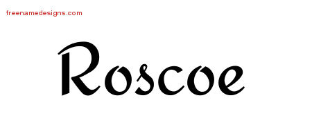 Calligraphic Stylish Name Tattoo Designs Roscoe Free Graphic