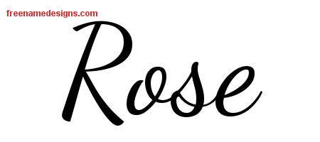 Lively Script Name Tattoo Designs Rose Free Printout