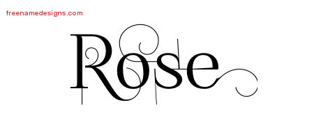 Decorated Name Tattoo Designs Rose Free