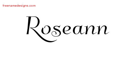 Elegant Name Tattoo Designs Roseann Free Graphic