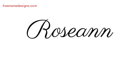 Classic Name Tattoo Designs Roseann Graphic Download