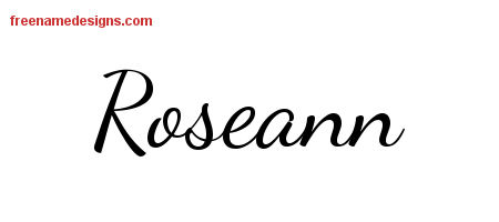 Lively Script Name Tattoo Designs Roseann Free Printout