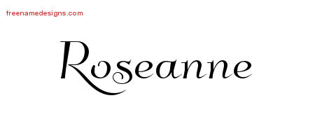 Elegant Name Tattoo Designs Roseanne Free Graphic