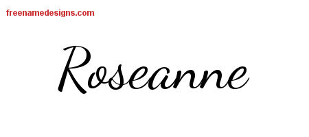 Lively Script Name Tattoo Designs Roseanne Free Printout