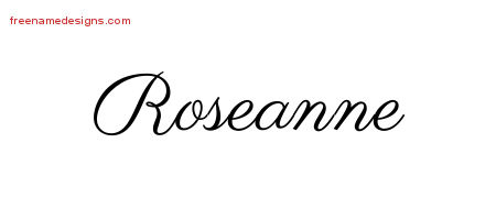 Classic Name Tattoo Designs Roseanne Graphic Download
