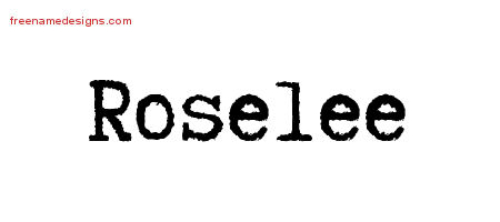 Typewriter Name Tattoo Designs Roselee Free Download