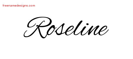 Cursive Name Tattoo Designs Roseline Download Free