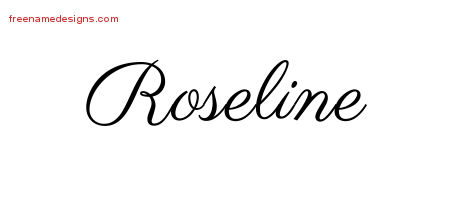 Classic Name Tattoo Designs Roseline Graphic Download