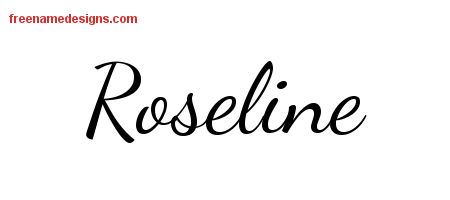 Lively Script Name Tattoo Designs Roseline Free Printout