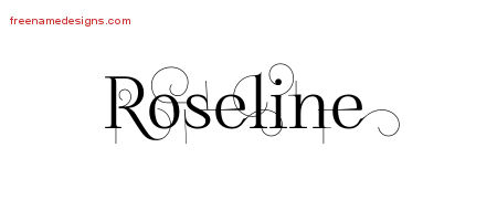 Decorated Name Tattoo Designs Roseline Free