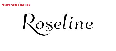 Elegant Name Tattoo Designs Roseline Free Graphic