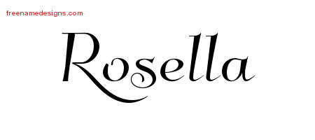 Elegant Name Tattoo Designs Rosella Free Graphic