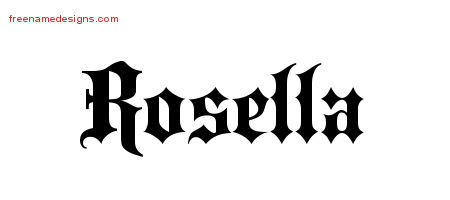 Old English Name Tattoo Designs Rosella Free