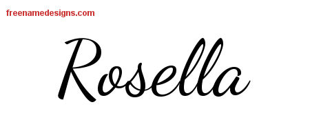 Lively Script Name Tattoo Designs Rosella Free Printout
