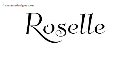 Elegant Name Tattoo Designs Roselle Free Graphic