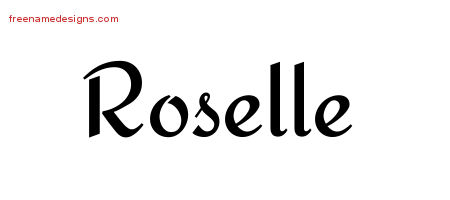 Calligraphic Stylish Name Tattoo Designs Roselle Download Free