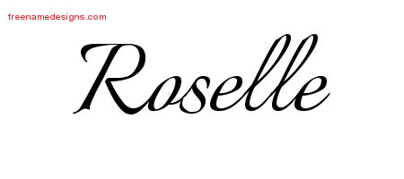 Calligraphic Name Tattoo Designs Roselle Download Free