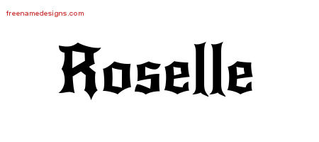 Gothic Name Tattoo Designs Roselle Free Graphic