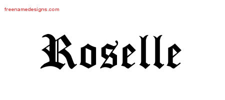 Blackletter Name Tattoo Designs Roselle Graphic Download