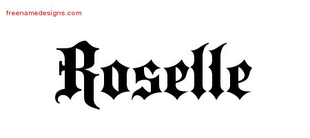 Old English Name Tattoo Designs Roselle Free