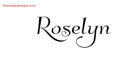 Elegant Name Tattoo Designs Roselyn Free Graphic