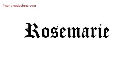 Blackletter Name Tattoo Designs Rosemarie Graphic Download