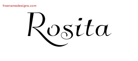 Elegant Name Tattoo Designs Rosita Free Graphic